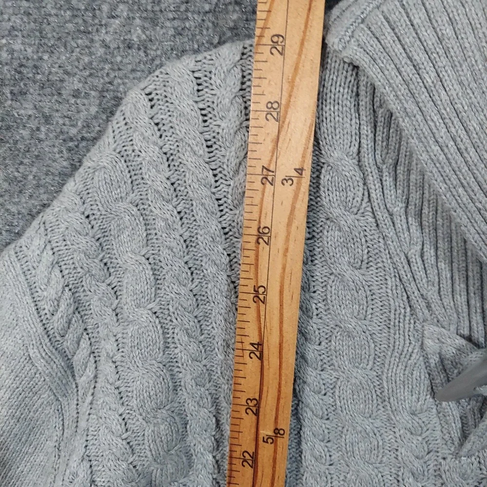 Sean John Sweater Mens 2XL Gray‎ Cable Knit Ribbed Shawl Collar Toggle Pullover